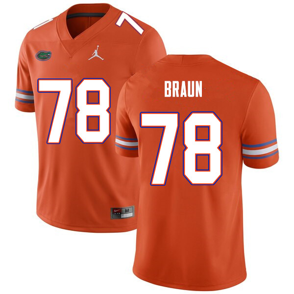 Men #78 Josh Braun Florida Gators College Football Jerseys Sale-Orange - Click Image to Close
